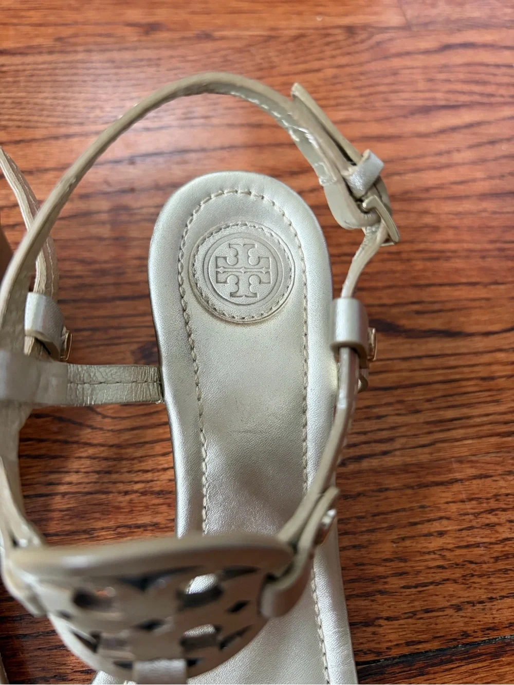 Tory Burch Miller gold wedge sandal Women’s Size 6